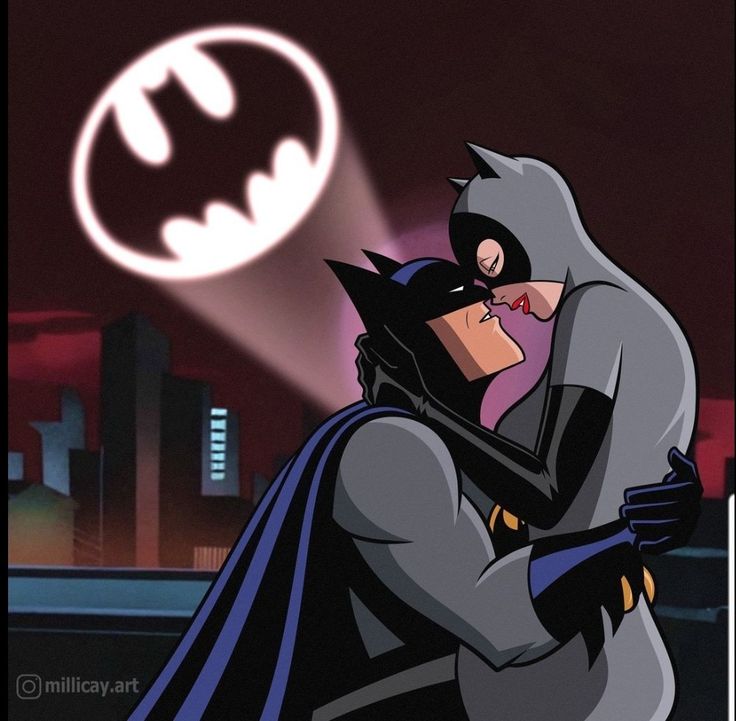 batman and robin wayne kissing in the dark knight animated