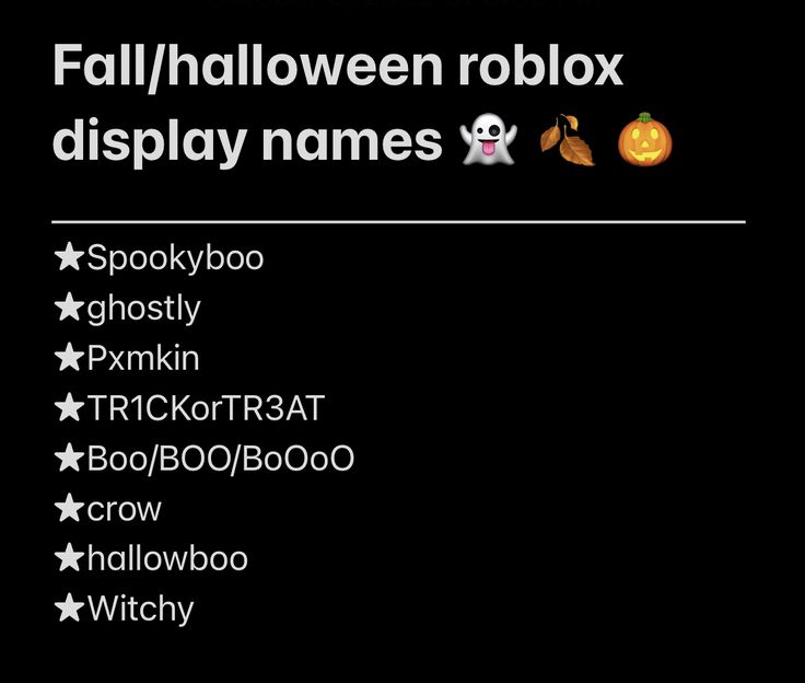 the halloween roblox display names are shown in this screenshoter's image