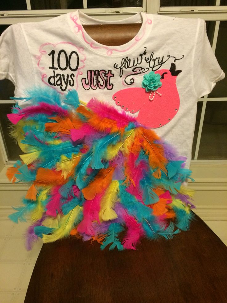 a t - shirt with colorful feathers on it and the words 100 days just married