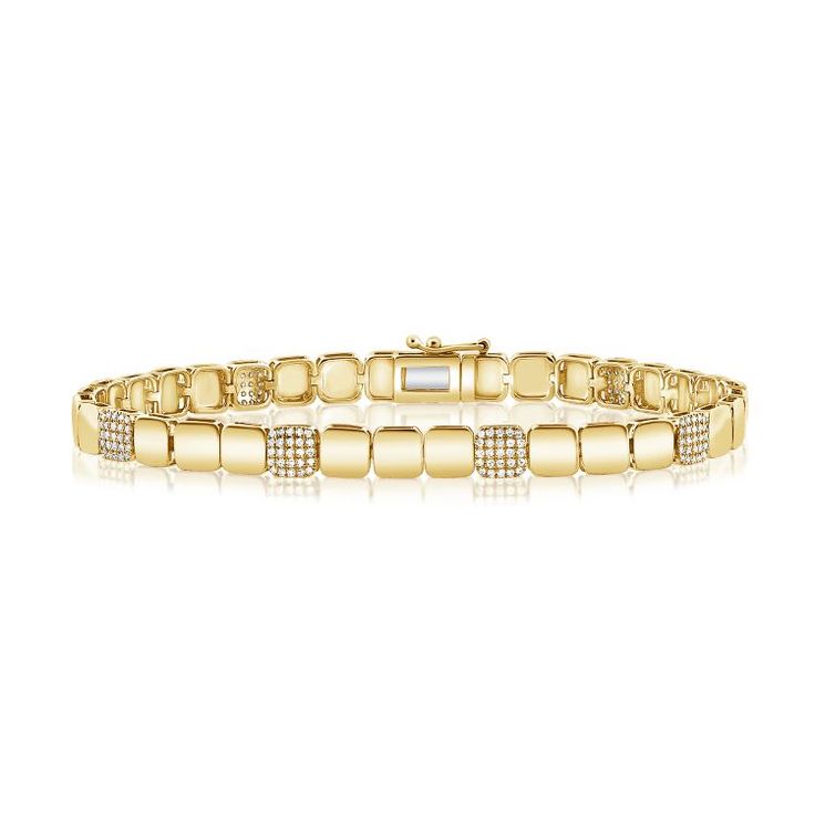 14k GOLD .55 CT GENUINE DIAMONDS 7" IN LENGTH Gold Diamond, Diamonds, Bracelet, Yellow, Gold