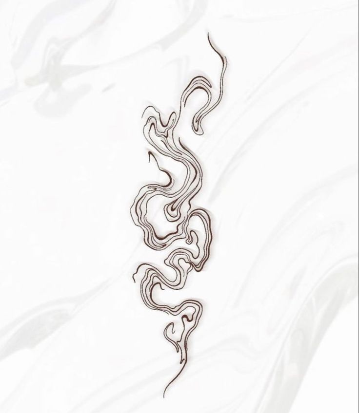 a drawing of a snake on a white background with some lines coming out of it