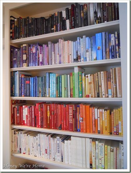 a book shelf filled with lots of books