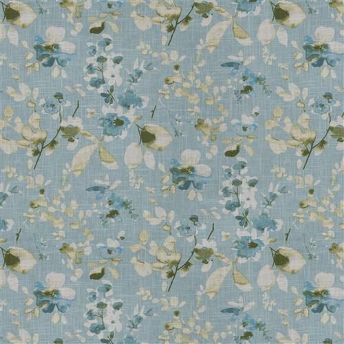 a blue and white floral print fabric