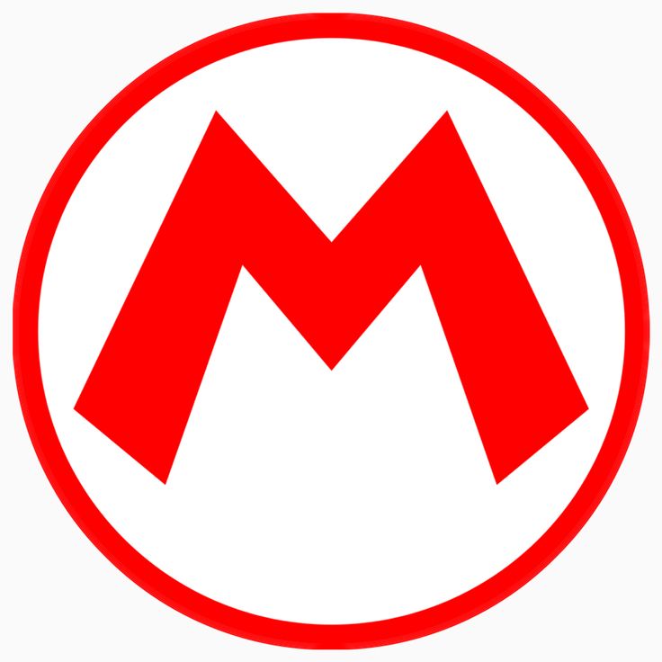 the letter m in a red circle