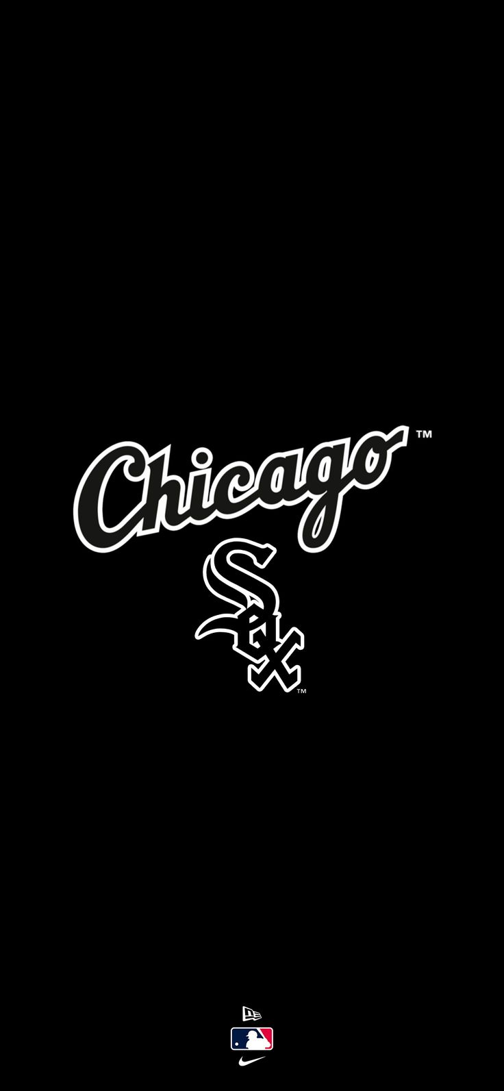 the chicago white sox logo on a black background