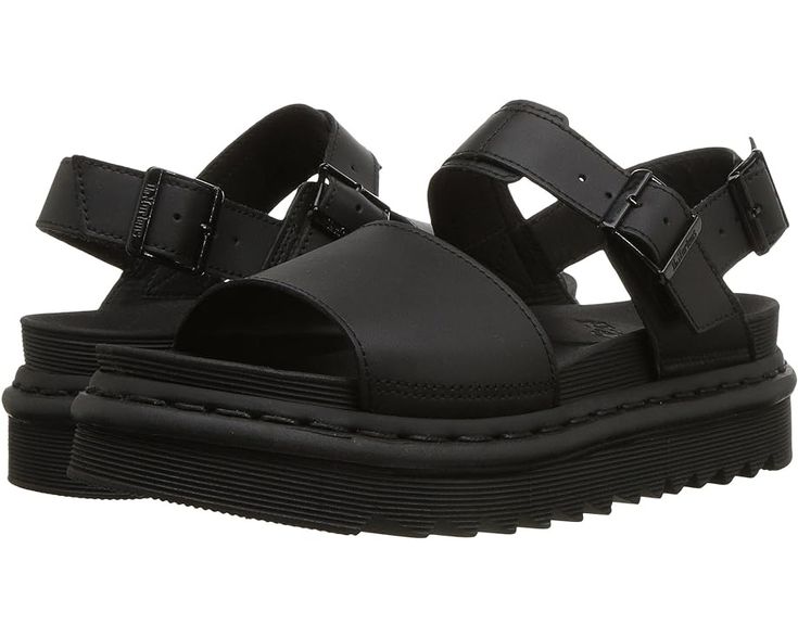 Dr. Martens Voss Summer Leather Footbed Sandals With Leather Strap, Black Leather Slides With Adjustable Strap, Black Leather Sport Sandals With Strap, Black Leather Sport Sandals With Buckle Closure, Black Leather Strap Sport Sandals, Leather Sport Sandals With Double Adjustable Straps, Leather Double Strap Sport Sandals With Adjustable Straps, Casual Strapped Sandals With Buckle Closure, Black Slides With Adjustable Strap For Spring