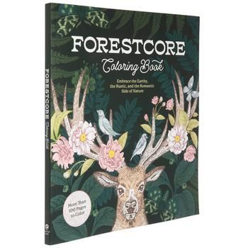 a book with an image of a deer surrounded by flowers