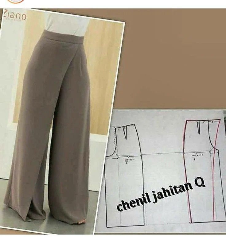 a woman's pants is shown next to the sewing pattern