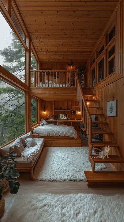 "Cozy Room Bliss: Crafting the Perfect Ambience for Ultimate Comfort"#shorts #relax Loft Cabin, Relaxing Rain Sounds, Interior Design Principles, Rain Sounds For Sleeping, Cozy Loft, Word Decor, Futuristic Home, Bedroom Deco, Forest View