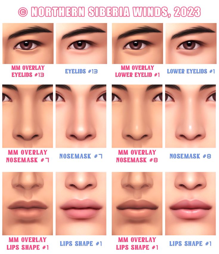 an image of different types of lips and noses for the simse simp game