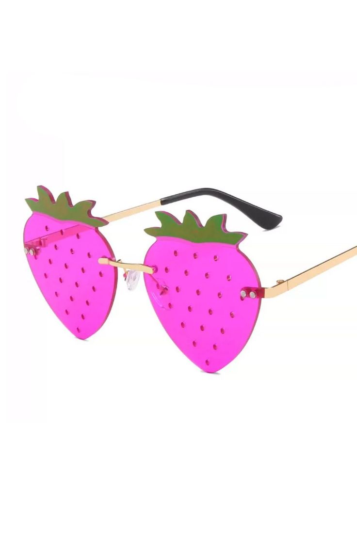 Strawberry Shaped Sunglasses Summer Party Sunglasses With Glass, Summer Party Sunglasses With Glass Lenses, Cute Summer Sunglasses With Glass Material, Cute Glass Sunglasses For Summer, Summer Gift Sunglasses With Glass Material, Fun Summer Sunglasses With Glass Lenses, Summer Sunglasses With Uv Protection For Gift, Retro Sunglasses With Tinted Lenses For Gift, Retro Sunglasses With Tinted Lenses As Gift