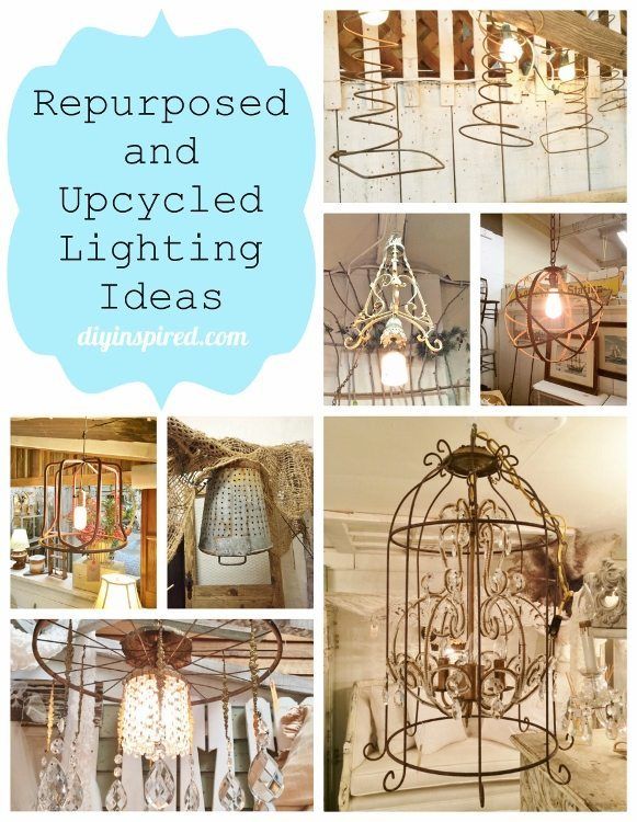 an image of repurposed and upcycled lighting ideas