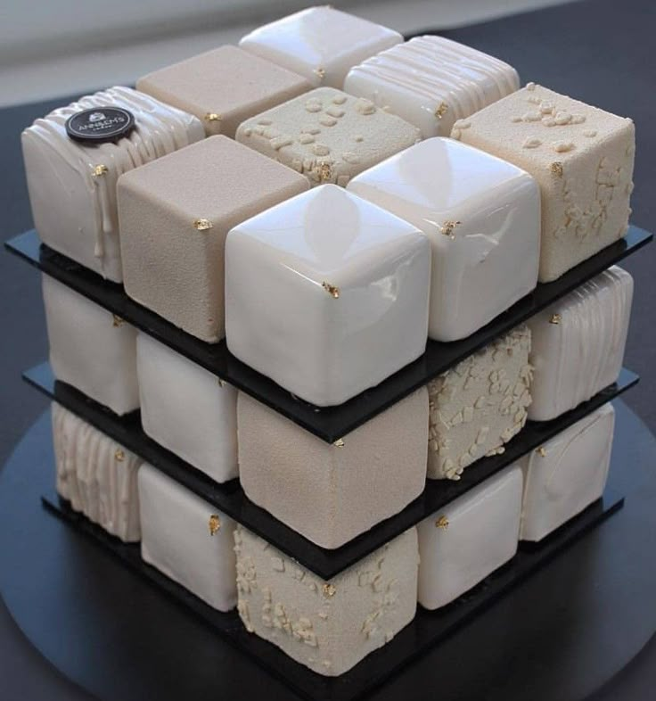 there is a cake made to look like cubes