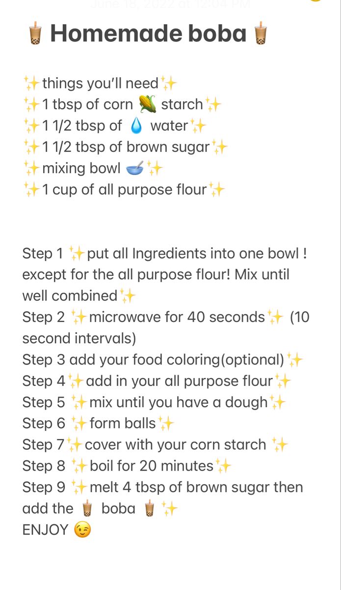 the instructions for how to make homemade boba