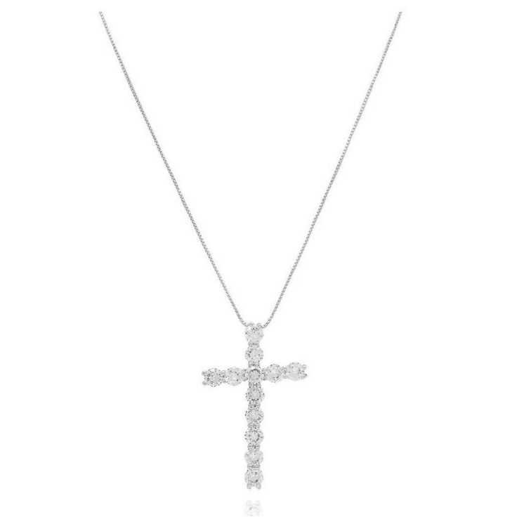 Accessorize your faith with this beautiful cross pendant! Crafted with sparkly CZ stones, this accessory is sure to up your style game in a divine way. Whether you wear it to church or on the street, it's sure to turn heads and get some admiring glances! 16” with 2” extender Affordable Silver Cross Necklace, Cheap Elegant White Cross Necklace, Cheap Silver Cross Necklace, Cheap White Cross Jewelry, Cheap Silver Metal Cross Necklace, Cheap Silver Cross Pendant Chain Necklace, Affordable Sterling Silver Cross Pendant Necklace, Cheap Sterling Silver Cross Necklace, Cheap Stainless Steel Silver Cross Necklace