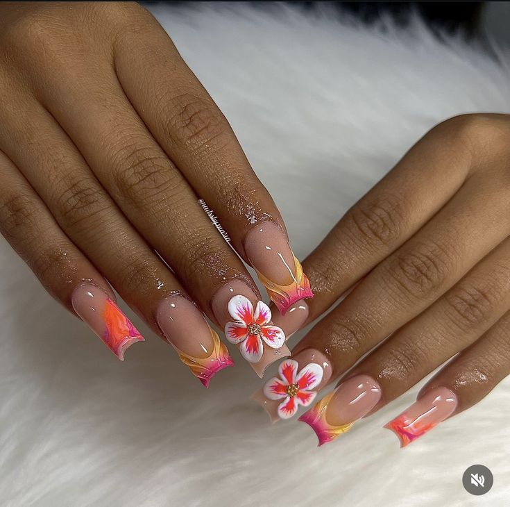 Stilleto Nails Designs, Bad Nails, Nail Art Acrylic, Acrylic Toe Nails, Acrylic Nail Set, Red Acrylic Nails, Floral Nail, Glamour Nails, Nails Today