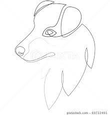 a line drawing of a dog's head