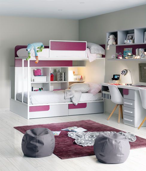 Kids Room Bed, Bunk Rooms, Kids Bedroom Design, Twin Bedroom, Kids Bunk Beds, Big Girl Rooms, Closet Designs, Dream Rooms, Girl Room