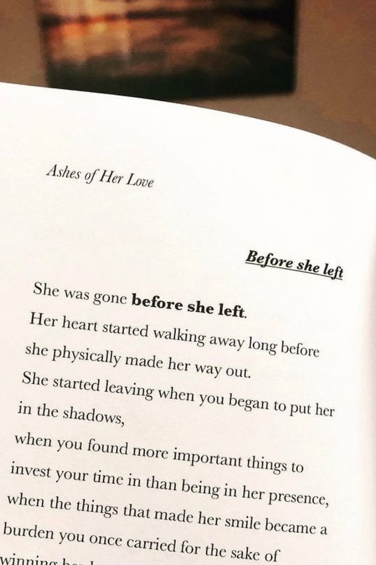 an open book with the words before she left