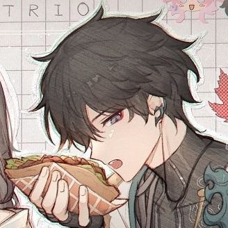 an anime character eating a hot dog