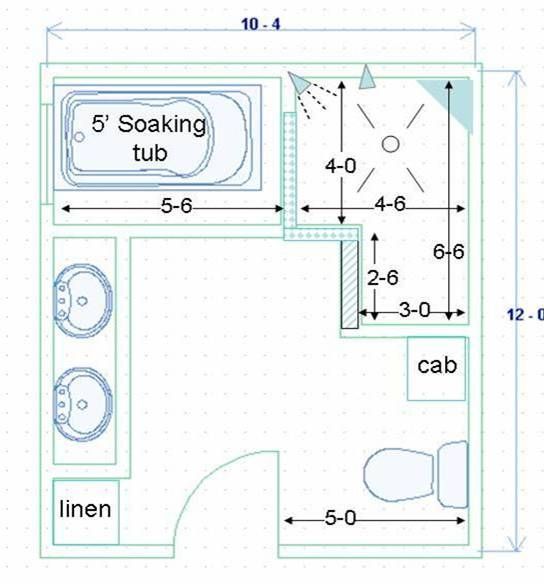 the floor plan for a bathroom is shown in blueprints and includes a sink, toilet