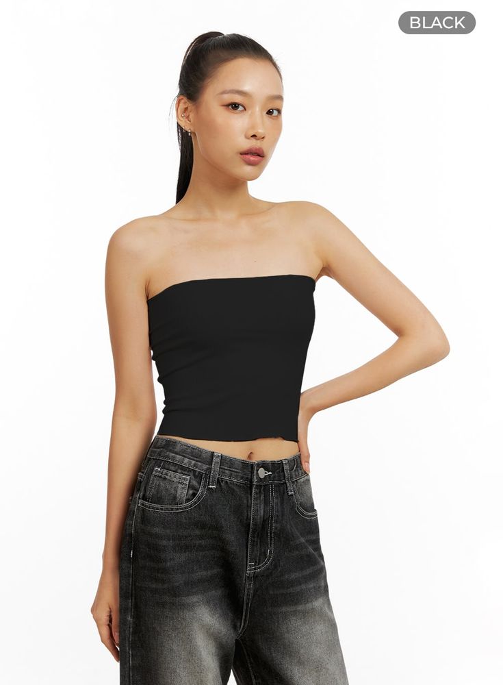 ribbed-slim-tube-top-ig405 / Black Black Strapless Elastane Tube Top, Black Stretch Tube Top With Built-in Bra, Seamless Bandeau Crop Top In Elastane, Strapless Stretch Elastane Crop Top, Elastane Tube Top, Stretch Strapless Elastane Tank Top, Stretch Elastane Strapless Tank Top, Strapless Stretch Elastane Tank Top, Strapless Elastane Tank Top