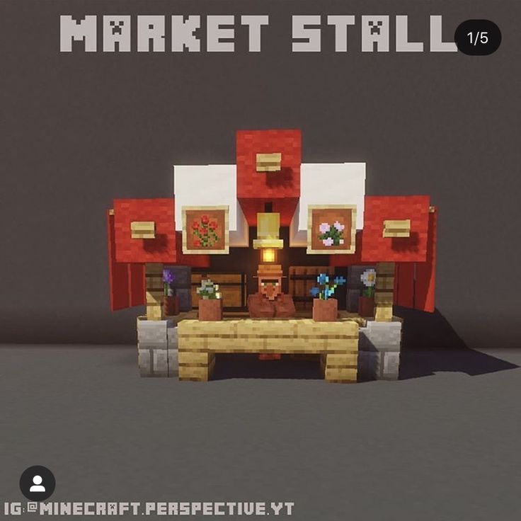 an image of a minecraft project with the words market stall on it's side