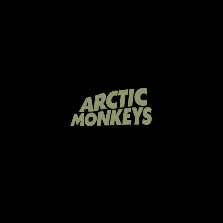 the arctic monkeys logo is shown on a black background, with green and white lettering