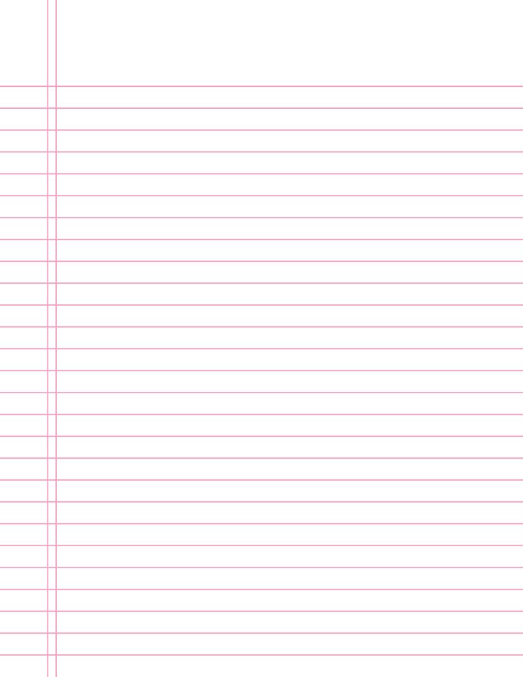 a blank lined paper with pink lines on the top and bottom, in two rows