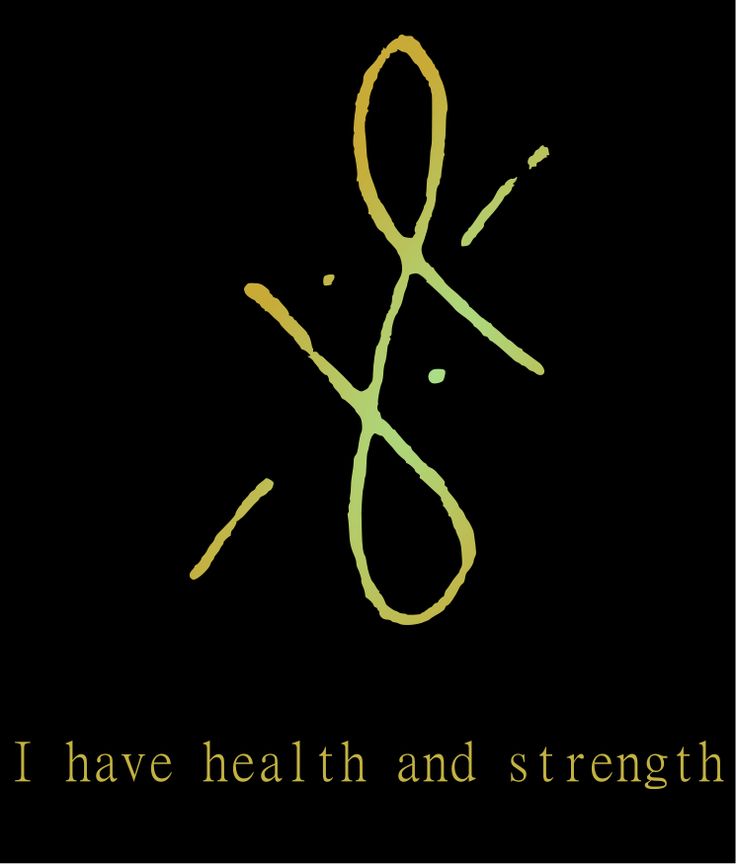 i have health and strength written on the side of a black background with yellow lettering