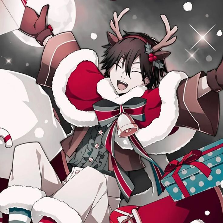 an anime character is dressed as santa claus