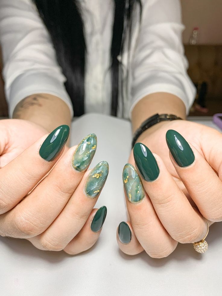 Nail Art Hijau, Proposal Nails, Emerald Nails, Green Nail Art, Nails Beautiful, Pap Random, Nail Art Ombre, Mehndi Designs For Fingers, Bride Nails