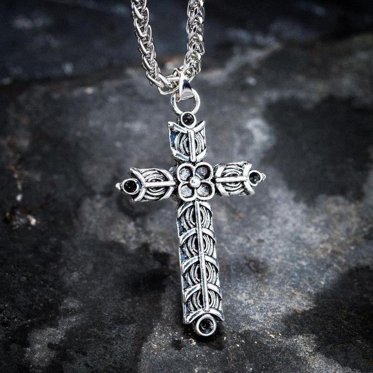 Stainless steel Athelstan's cross made famous by Ragnar Lothbrok in the Vikings TV series. Double sided & approx 2" x1.5". Comes complete with stainless steel chain 23" / 60cm Gothic Engraved Cross Necklace, Gothic Cross Engraved Necklace, Spiritual Metal Cross Necklace, Oxidized Stainless Steel Cross Jewelry, Oxidized Finish Stainless Steel Cross Jewelry, Gothic Stainless Steel Cross Pendant Jewelry, Oxidized Spiritual Cross Necklace, Gothic Cross Pendant Necklace With Engraving, Gothic Cross Necklace With Oxidized Finish