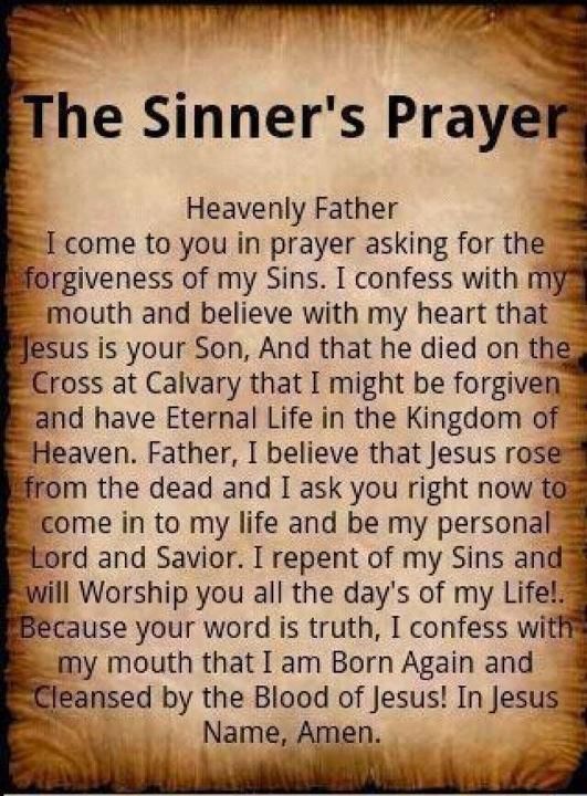 a prayer for the sinn's prayer