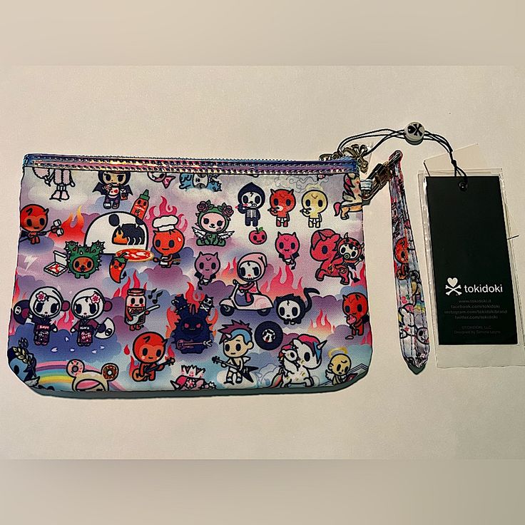 Tokidoki 2022 Spring Wristlet. Nwt Measurements In Photos. Trendy Pouch Wristlet, Trendy Wristlet With Zipper Closure For Gift, Trendy Wristlet With Zipper Closure As Gift, Trendy Multicolor Wristlet With Wrist Strap, Multicolor Wristlet With Zipper Closure As Gift, Ita Bags, What In My Bag, Wristlets, Color Purple