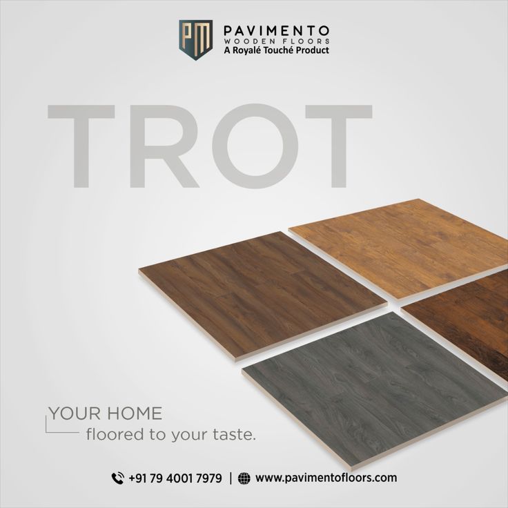 four different types of wood flooring with the words trot on it and an image of