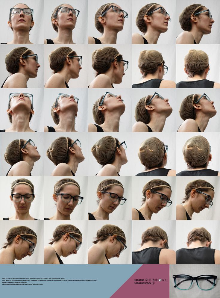 a series of photos showing different types of hair and glasses on top of each other