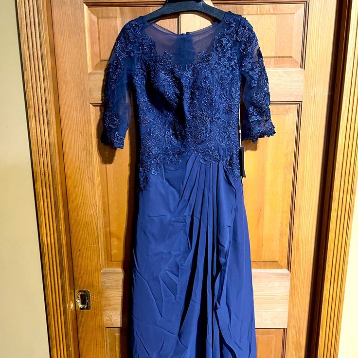 Lace Dress In Navy Blue Maxi Length Spring Blue Short Sleeve Mother Of The Bride Dress, Spring Blue Dress For Mother Of The Bride, Blue Long Sleeve Dress For Mother Of The Bride, Blue Fitted Short Sleeve Mother Of The Bride Dress, Blue Fitted Dress For Mother Of The Bride, Burgundy Gown, Lilly Pulitzer Maxi Dress, Lulus Maxi Dress, Black Floral Maxi Dress