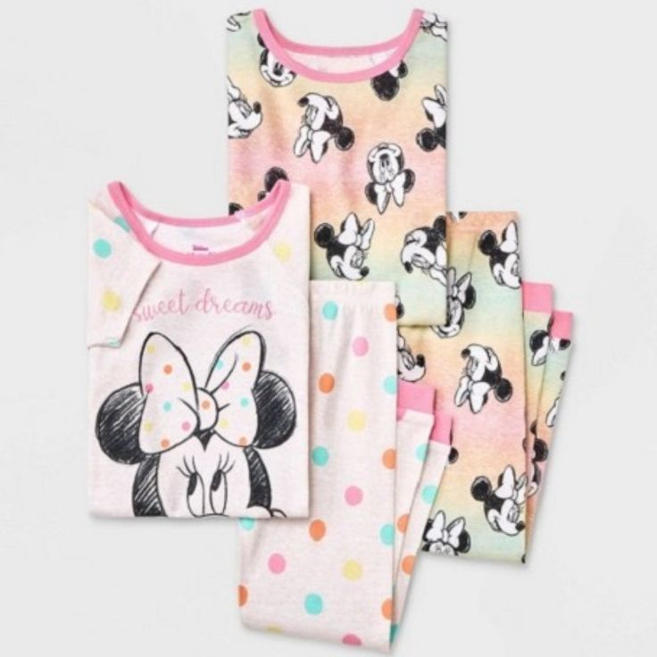 Toddler Girls' 4pc Minnie Mouse Rainbow Sweet Dreams Pajamas Set Size 4t Brand New In Plastic Packaging, In Stock In Our Inventory And Ready To Be Shipped To You. Minnie Mouse Cotton Sleepwear For Sleepover, Minnie Mouse Cotton Sleepwear For Pajama Party, Cotton Minnie Mouse Sleepwear, Minnie Mouse Cotton Sleepwear For Loungewear, Pink Minnie Mouse Sleepwear For Bedtime, Cotton Minnie Mouse Sleepwear For Pajama Party, Playful Minnie Mouse Sleepwear For Sleepover, Cotton Minnie Mouse Sleepwear For Loungewear, Cute Minnie Mouse Sleepwear