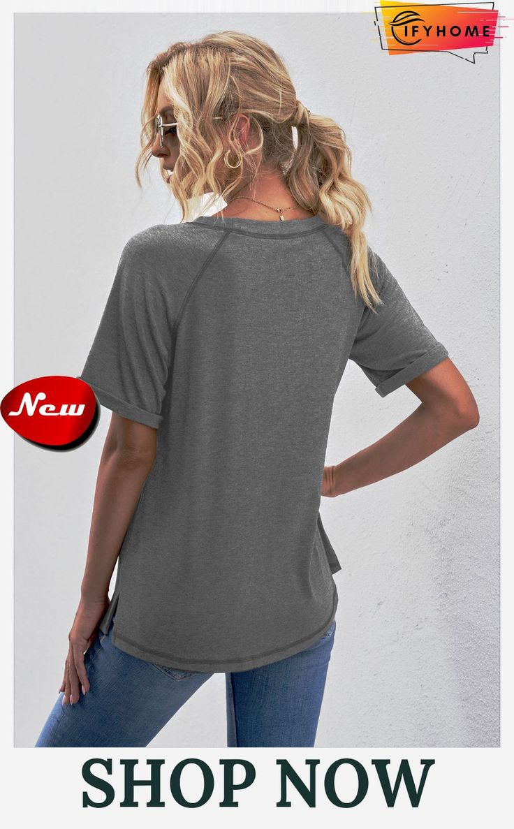 Gray Heathered Round Neck T-shirt Summer Graphic Tee With Raglan Sleeves, Casual Tops With Raglan Sleeves And Relaxed Fit, Raglan Sleeve Tops With Graphic Print In Relaxed Fit, Gray Graphic Print Short Sleeve Tops, Relaxed Fit Graphic Print Tops With Raglan Sleeves, Summer Raglan Sleeve Top With Letter Print, Graphic Print Raglan Sleeve Tee, Casual Raglan Sleeve T-shirt With Letter Print, Casual T-shirt With Letter Print And Raglan Sleeves