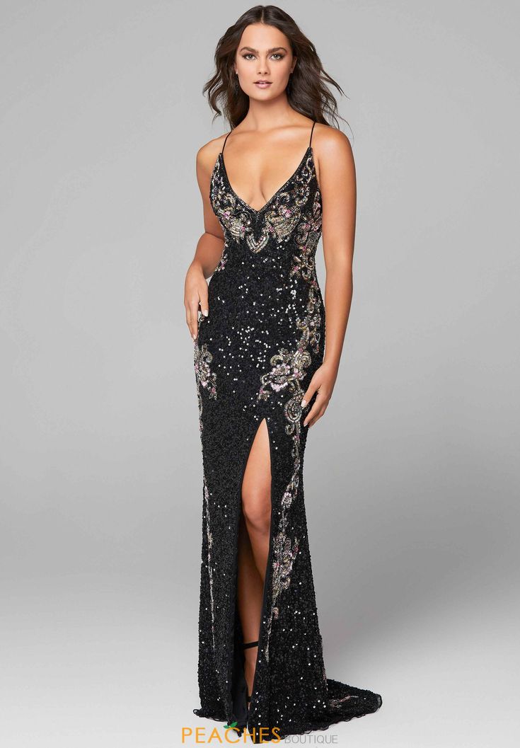 Primavera Dress 3211 | PeachesBoutique.com Glamorous V-neck Evening Dress With Back Opening, Glamorous V-neck Dress With Back Opening, Elegant V-neck Gown For Homecoming, Formal V-neck Gown With Corset Back, Glamorous Evening Dress With Beaded Straps And Sweetheart Neckline, Glamorous Gala Dress With Lace-up Back, Formal Evening Dress With Beaded Spaghetti Straps, Glamorous V-neck Dress With Corset Back, Formal Low Back Dresses For Prom Season