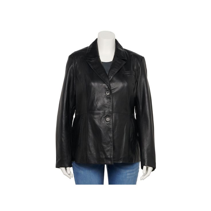 Add a sleek look to any outfit with this women's Whet Blu leather blazer.Finding the perfect fit and size for women's clothing requires basic measurements of your chest, waist, hips and inseam. Use this guide to learn more about sizing and everything Kohl's has to offer in women's fashion. Genuine lambskin leather Windproof and water resistant shell 2 button front Long sleeves 3 exterior, 2 interior pocketsFIT & SIZING 27 1/2-in. approximate length from center back to hem Designed to hit above t Business Tailored Leather Jacket, Plus Size Outerwear, Leather Blazer, Sleek Look, Lambskin Leather, Outerwear Women, Dahlia, Women's Clothing, Women's Fashion