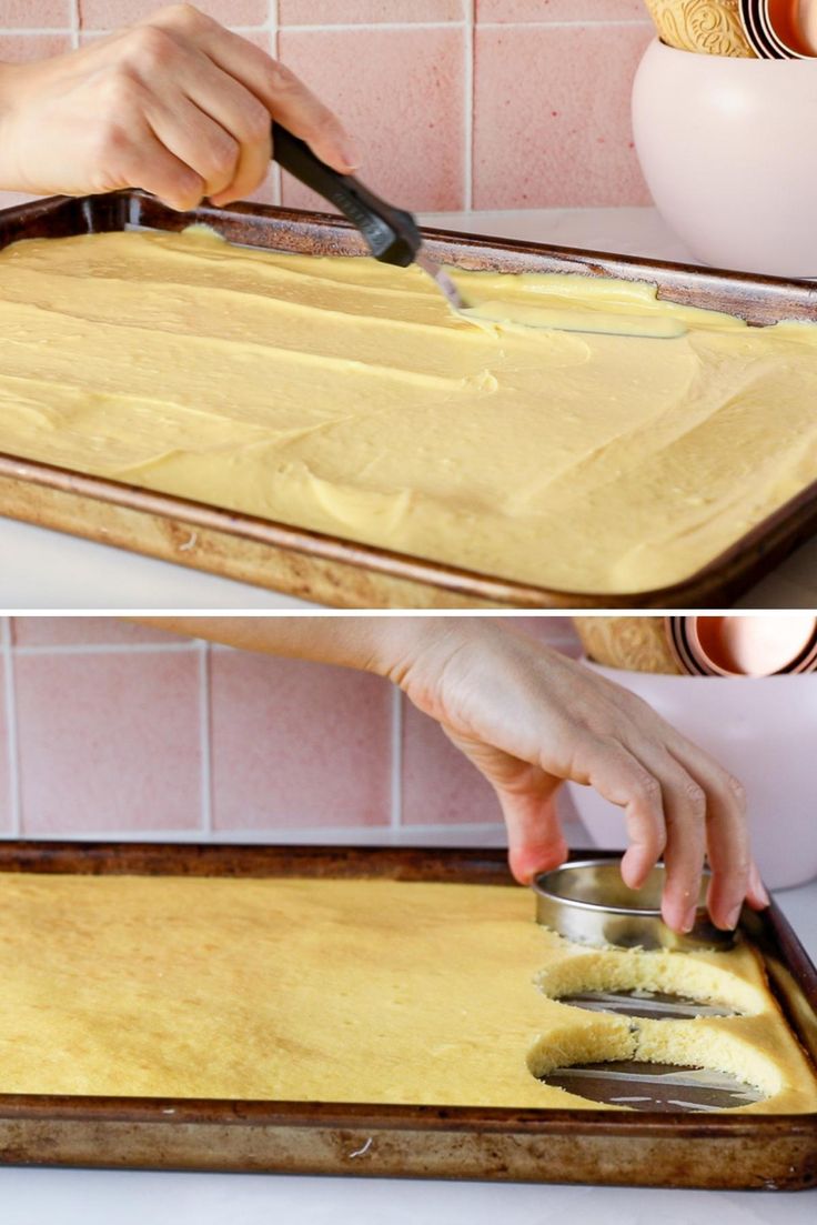 two photos showing how to make an unbaked pizza crust