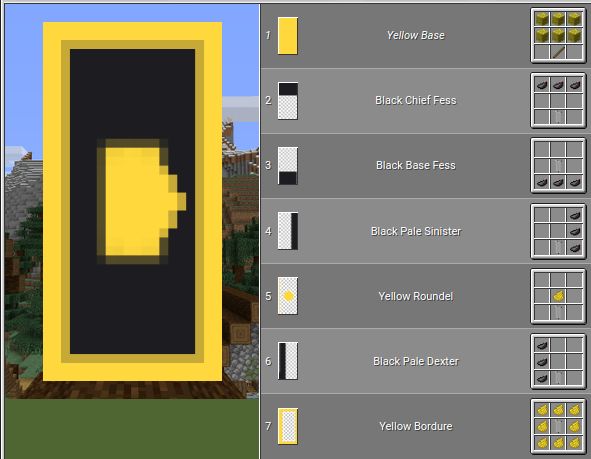 an image of a yellow and black door in minecraft with the text below it