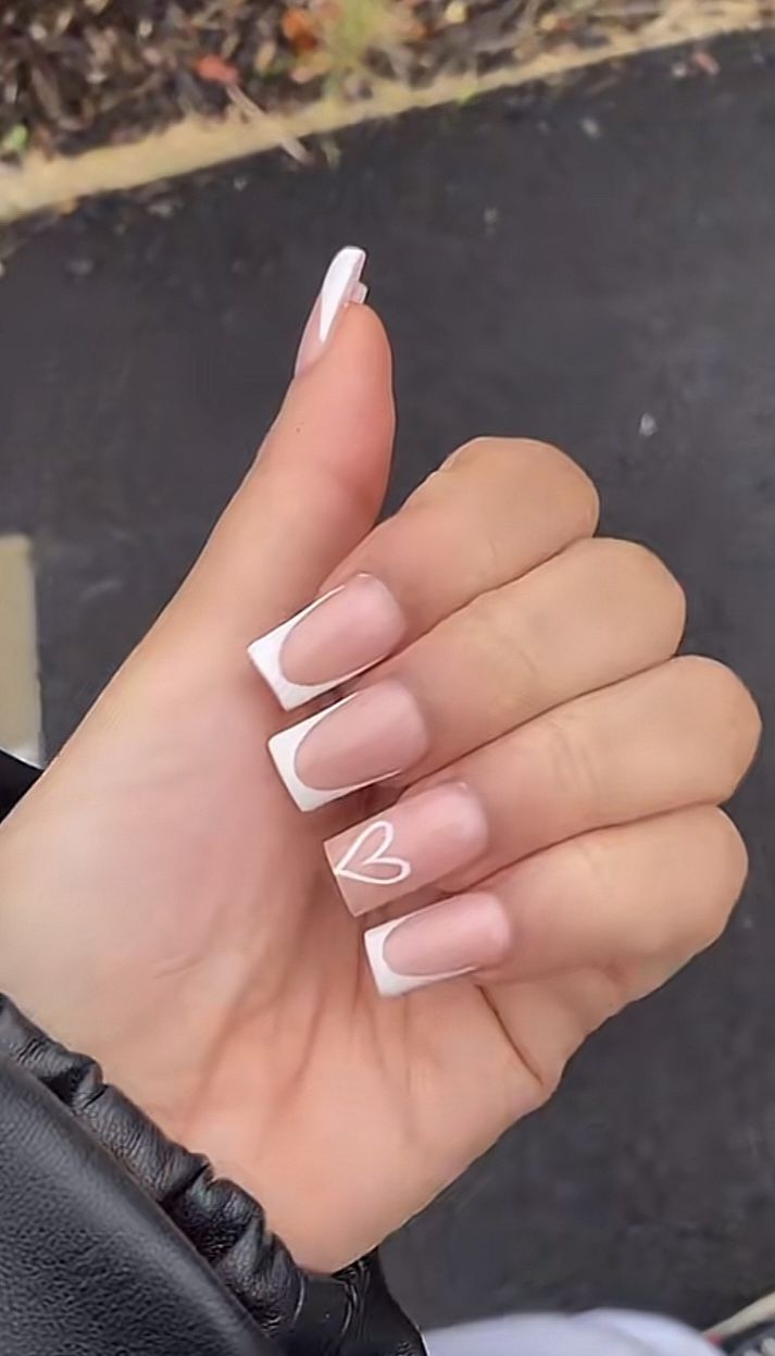 Basic Short Acrylic Nails Summer, White Tip Acrylic Nails, Tapered Square Nails, Purple Acrylic Nails, Vintage Nails, Matte Nails Design, Basic Nails, French Tip Acrylic Nails, Classy Acrylic Nails