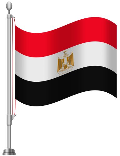 the flag of egypt waving in the wind, transparent png and psd files