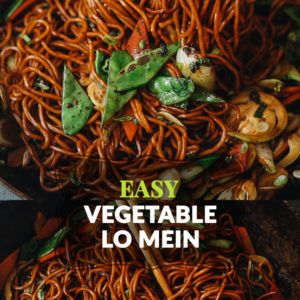 the cover of easy vegetable lo mein