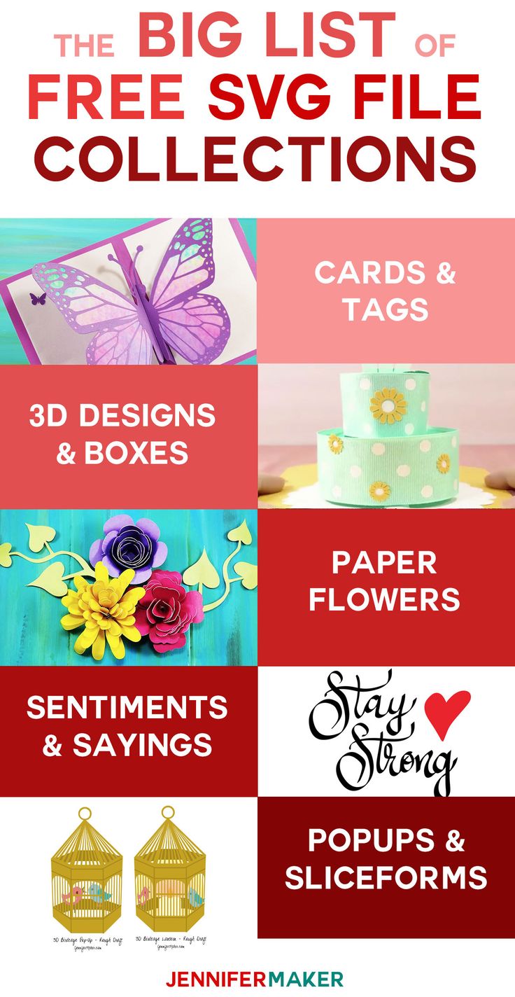 the big list of free svg file collections and cards & tags for paper crafts