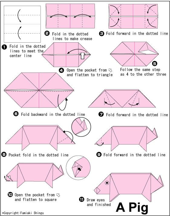 how to make an origami pig