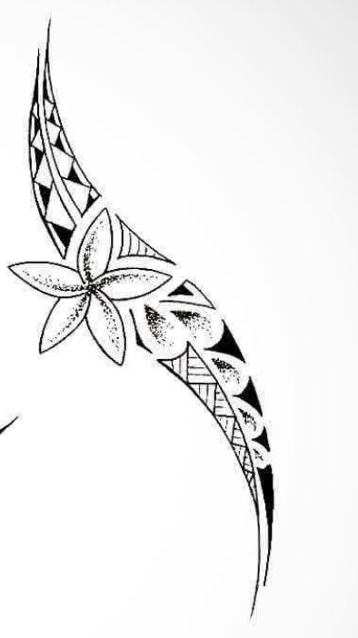 a black and white drawing of a flower on the side of a woman's head